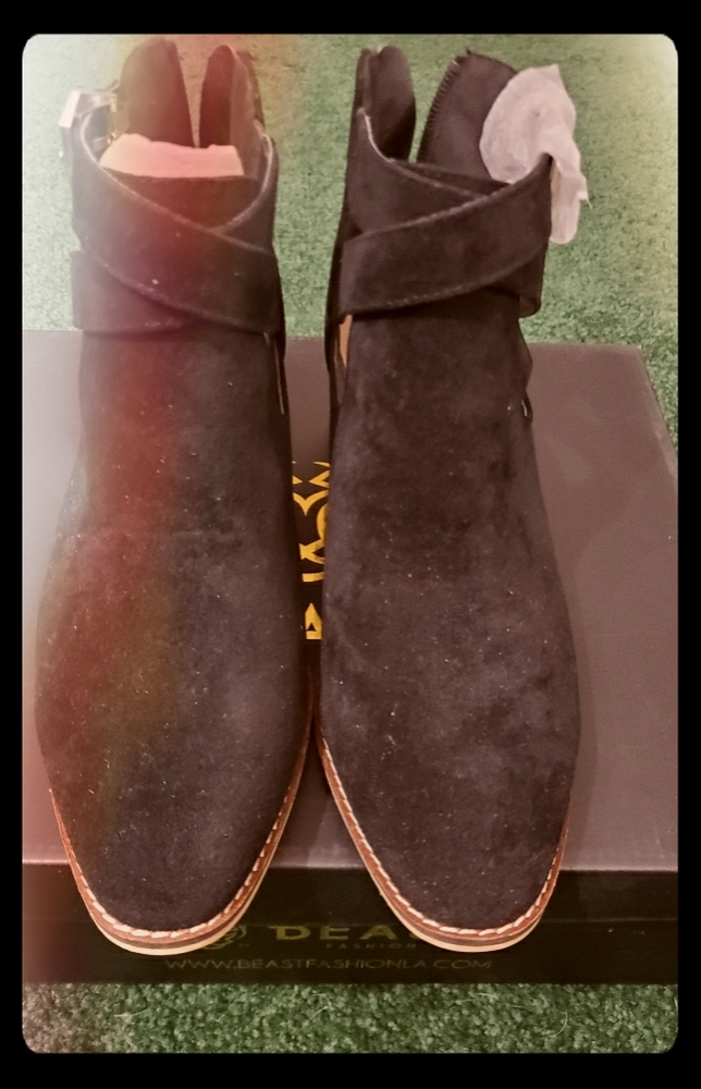 Black Cut Out Ankle Boots